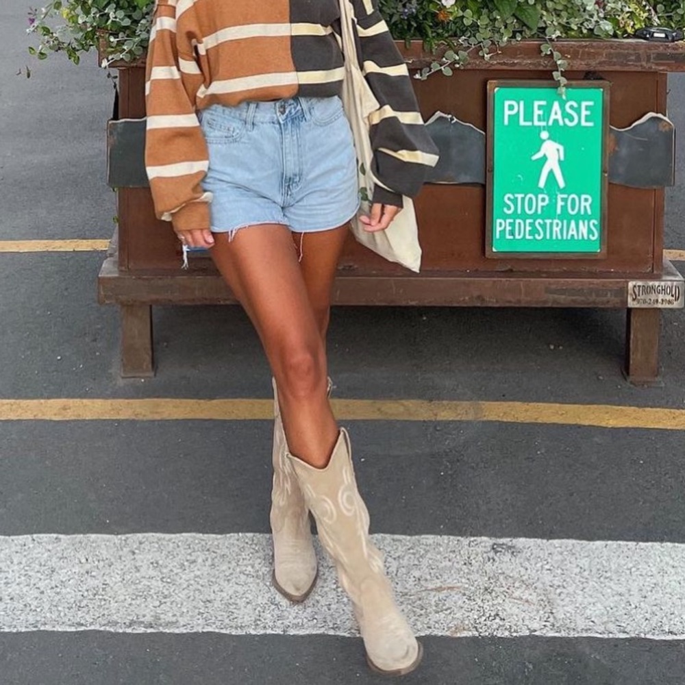Brown cowboy boots
